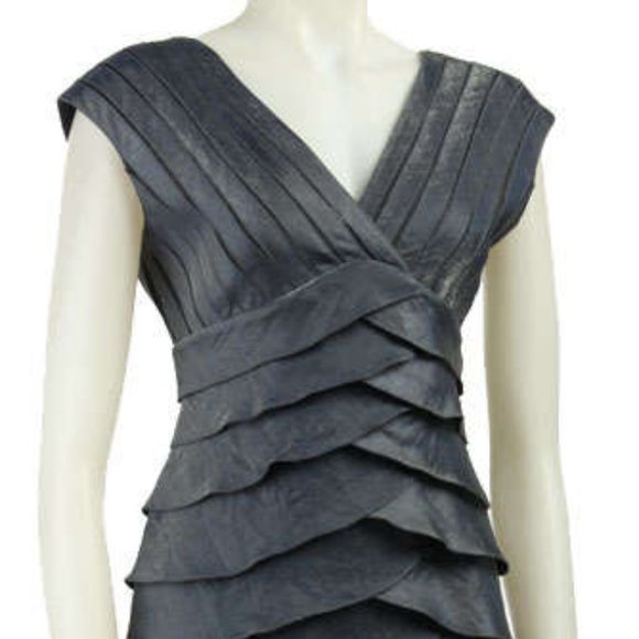 ADRIANNA PAPELL TIERED SHEATH COKTAIL DRESS - Picture 9 of 10